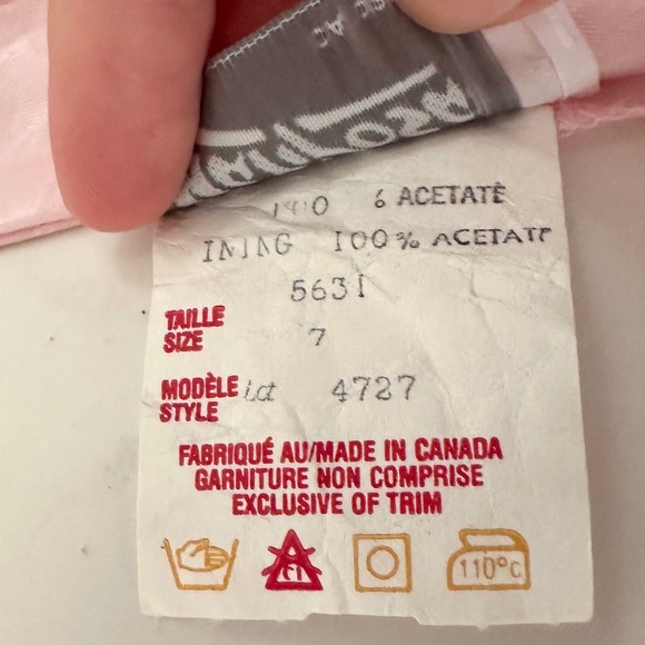 Vintage Pink Princess Puff Sleeve Floral Bridal Dress (S) - Picture 9 of 13